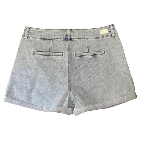 PAIGE Beth Pleated High Rise Waist Shorts Sherry Light Wash Cuffed Denim NWT 33 - Picture 4 of 7